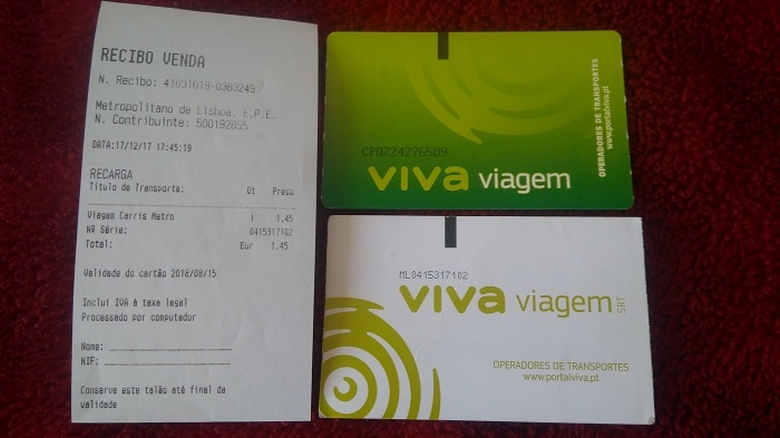 Card Viva Viagem | card transport | transport Lisabona |