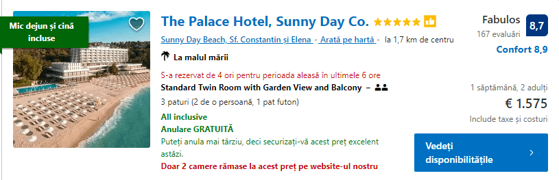 Palace Hotel Sf.Constantin si Elena | plaja Bulgaria |
