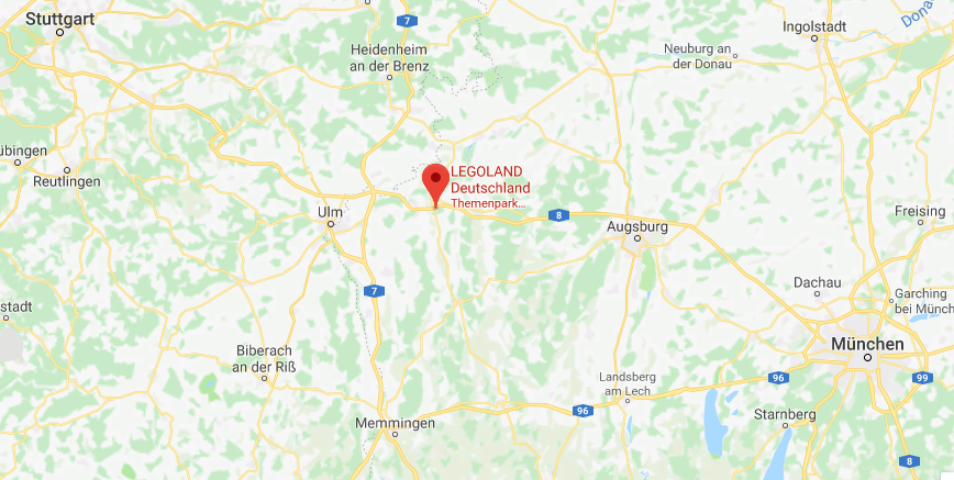 harta localizare Legoland Germania | 