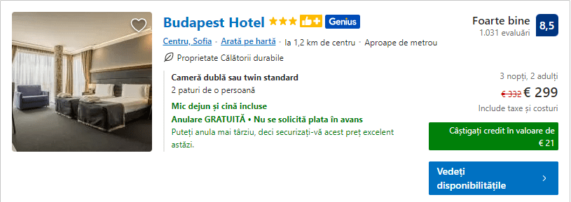 Budapest Hotel | cazare sofia cu demipensiune | demipensiune sofia |