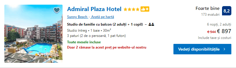 Admiral Plaza Hotel | cazare cu toate mesele incluse Bulgaria | Bulgaria in august |