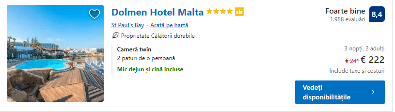 Dolmen Hotel | hotel cu demipensiune in Malta | malta hotel cu demipensiune |