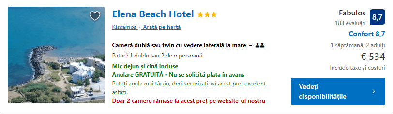 Elena Beach Hotel | hotel Creta | demipensiune in Creta |