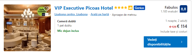 Vip Executive Picoas Hotel | hotel centru Lisabona |