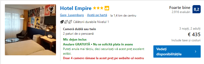 hotel empire | cazare cu mic dejun in luxemburg |