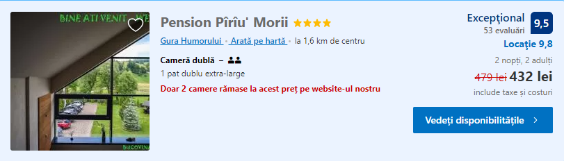 Pension Piriu Morii | cazare gura humorului |