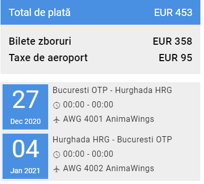 Zbor Bucuresti Hurghada | zbor Animawings |