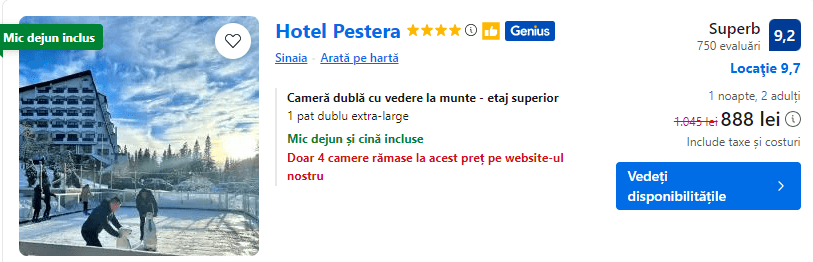 hotel pestera | cazare sinaia | cazare cu spa si piscine sinaia |