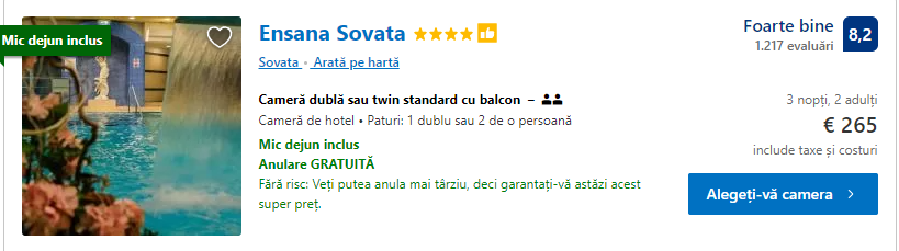 Ensana Sovata | cazare Sovata | hotel cu wellness |