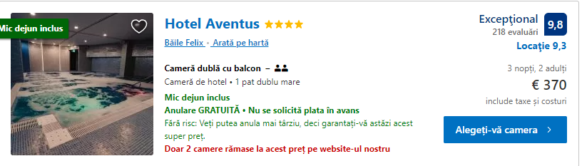 Hotel Aventus Baile Felix | cazare Baile felix |