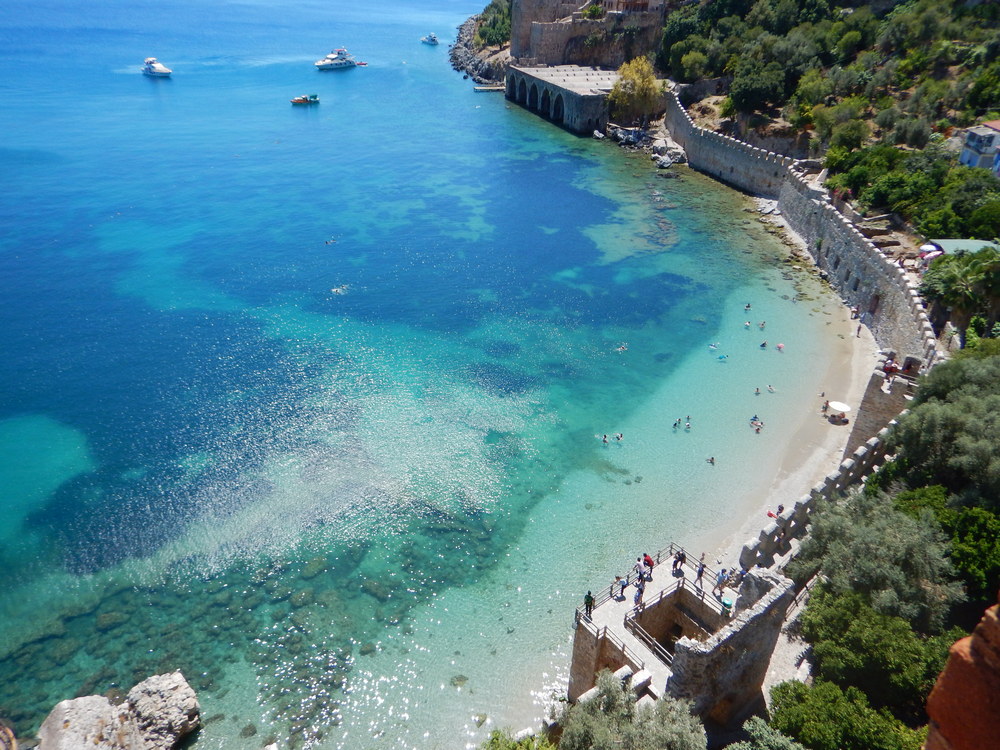 plaja Tersane | panorama din Turnul rosu | plaja Alanya |