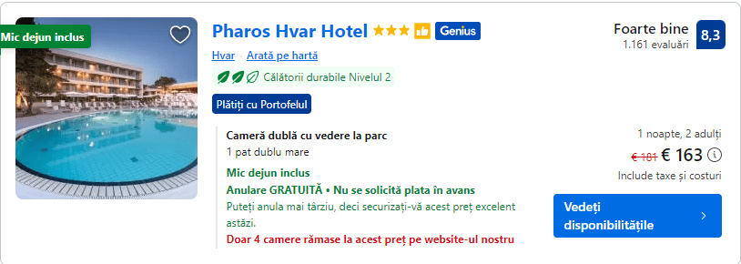 pharos hvar hotel | hotel in hvar cu mic dejun |