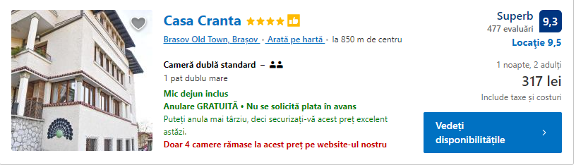 Casa Cranta | atractii si cazari Brasov |