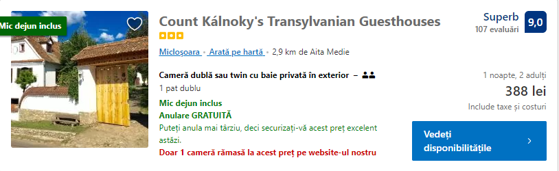 Count Kalkony | cazari in Transilvania |