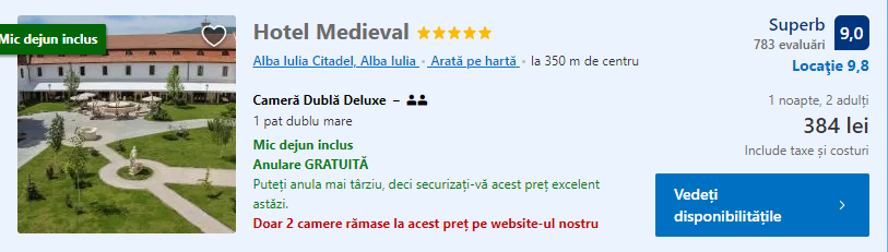 Hotel Medieval | cazare alba iulia |