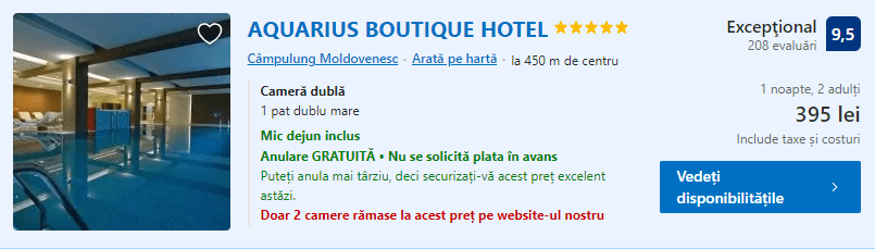 Aquarius Boutique Hotel | cazare Bucovina | Campulung Moldovenesc |