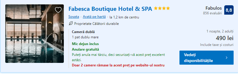 Fabesca Boutique | hotel cu spa | cazare Sovata | hotel cu piscina interioara | Sovata |