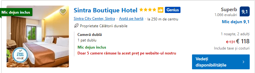 Sintra Boutique Hotel | hotel cu mic dejun sintra | hotel cu demipensiune sintra | vacanta sintra |