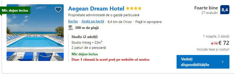 Aegean Dream Hotel | Chios cazare budget friendly | cazari Chios | hai in Chios |