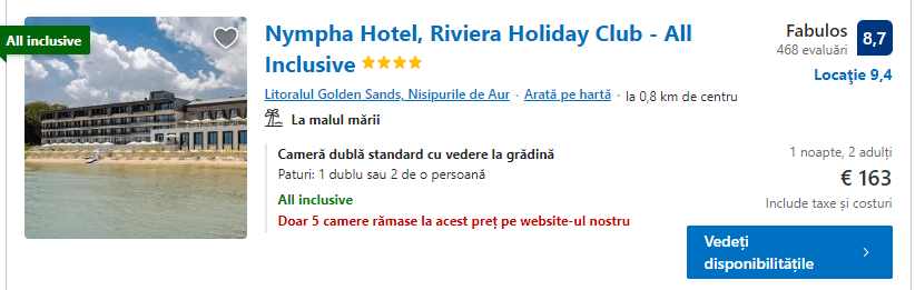 Nympha Hotel | hotel nisipurile de aur Bulgaria |