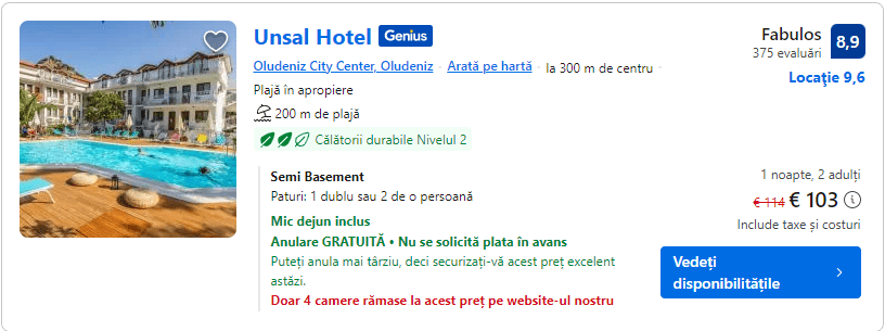 unsal hotel | cazare in oludeniz | oludeniz vacanta turcia | vacanta oludeniz |