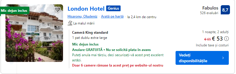 london hotel | hotel cu mic dejun oludeniz |