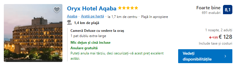 Oryx Aqaba | hotel Aqaba | hotel la Marea Rosie Iordania |