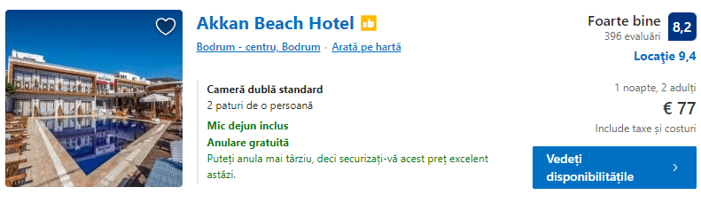 Akkan Beach Hotel | hotel Bodrum centru | hotel pe plaja Bodrum |