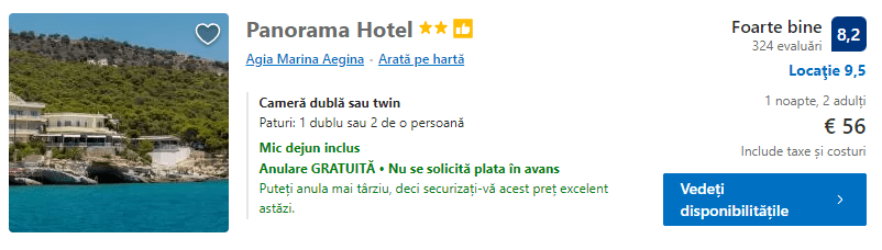 Panorama Hotel | Aghia Marina| cazari insula Eghina |