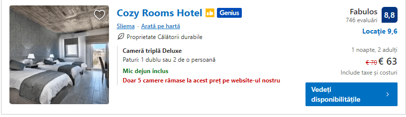 Cozy Room Hotel | cazare cu mic dejun in Malta | malta pentru toate buzunarele |