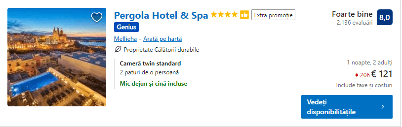 Pergola Hotel | hotel Mellieha | hotel malta cu demipensiune |