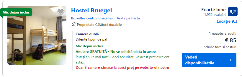 hostel bruegel |cazare cu mic dejun inclus in Bruxelles | cazare ieftina bruxelles |