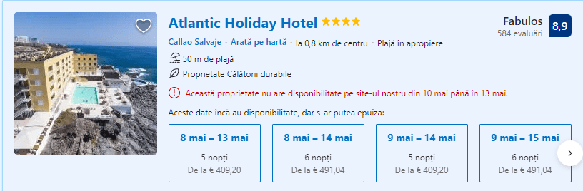 Atlantic Holiday Hotel | hotel cu demipensiune Tenerife | cazare Tenerife cu demipensiune |