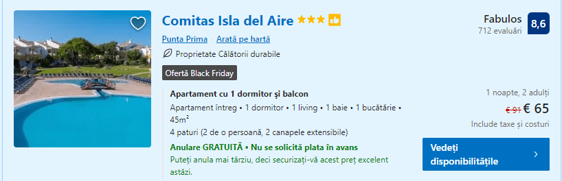 Comitas Isla Aires | cazare plaja menorca |