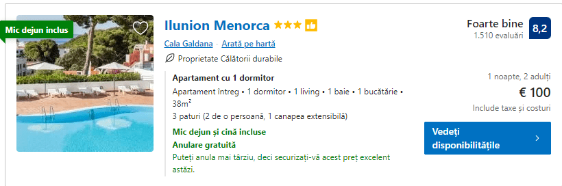 Ilunion Menorca | cazare cala galdana | demipensiune menorca |