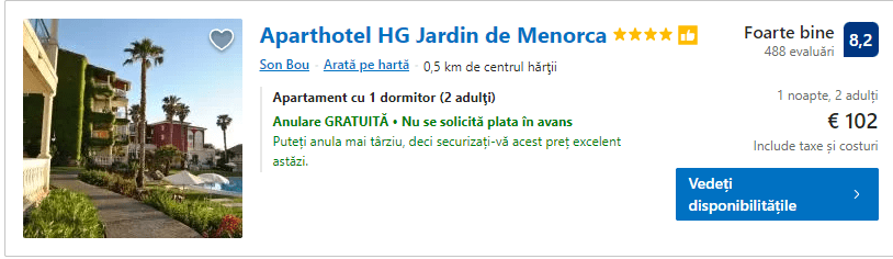 Aparthotel HG Jardin | cazare in Menorca | apartamente menorca pentru vacanta |
