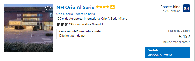 NH orio al serio | cazare aeroport bergamo | 