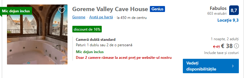 goreme valley cave house | hotel cu mic dejun cappadocia | 