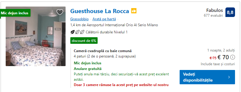 guesthouse la rocca | casa de oaspeti in tranzit milano bergamo |