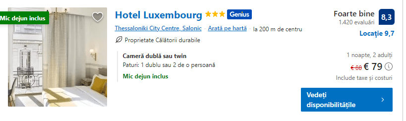 hotel luxembourg | cazare cu mic dejun salonic |