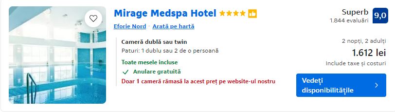 mirage medspa | cazare la hotel cu spa | spa de rusalii 2024 |