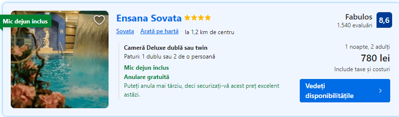 ensana sovata | holteuri in sovata | hotle cu piscina la sovata |