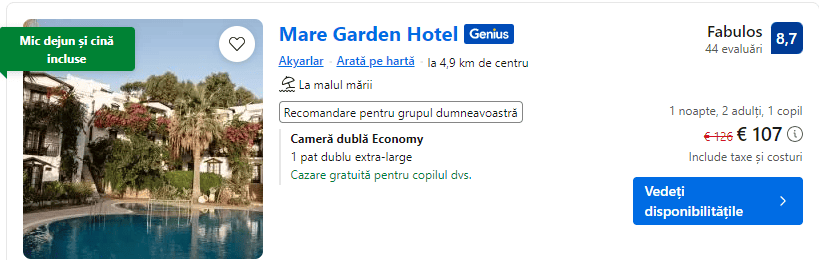 mare garden hotel | hotel pe plaja bodrum |