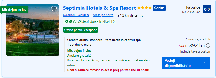 septimia hotels | top hoteluri cu spa din romania |