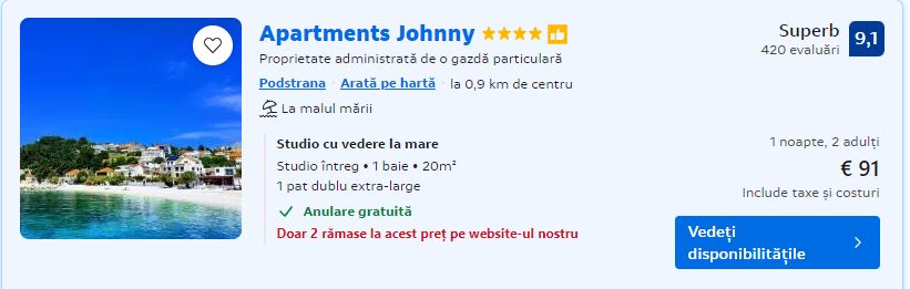 apartments johnny | cazari in croatia | apartemnte pe plaja croatia |
