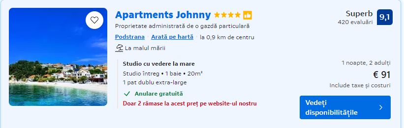 apartments johnny | cazari in croatia | apartemnte pe plaja croatia |
