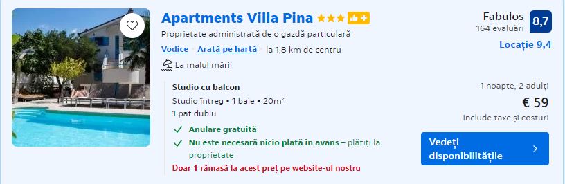 apartments villa pina | hotel in croatia | cazari in roatia | vara in croatia |