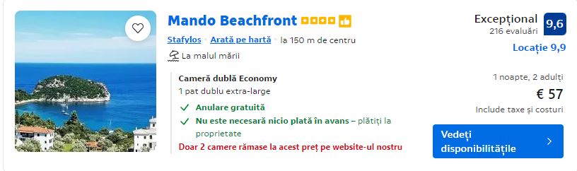 mando beachfront | cazare plaja stafilos skopelos |