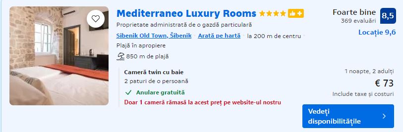 mediterraneo luxury rooms | camere de inchiriat in croatia | cazari langa plaja croatia |