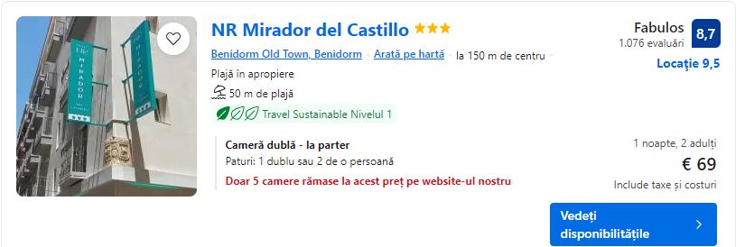 NR mirador del castillo | oferte cazare in benidorm | benidorm spania | cazare benidorm | cazare in apropierea plajei benidorm | statiunea benidorm |